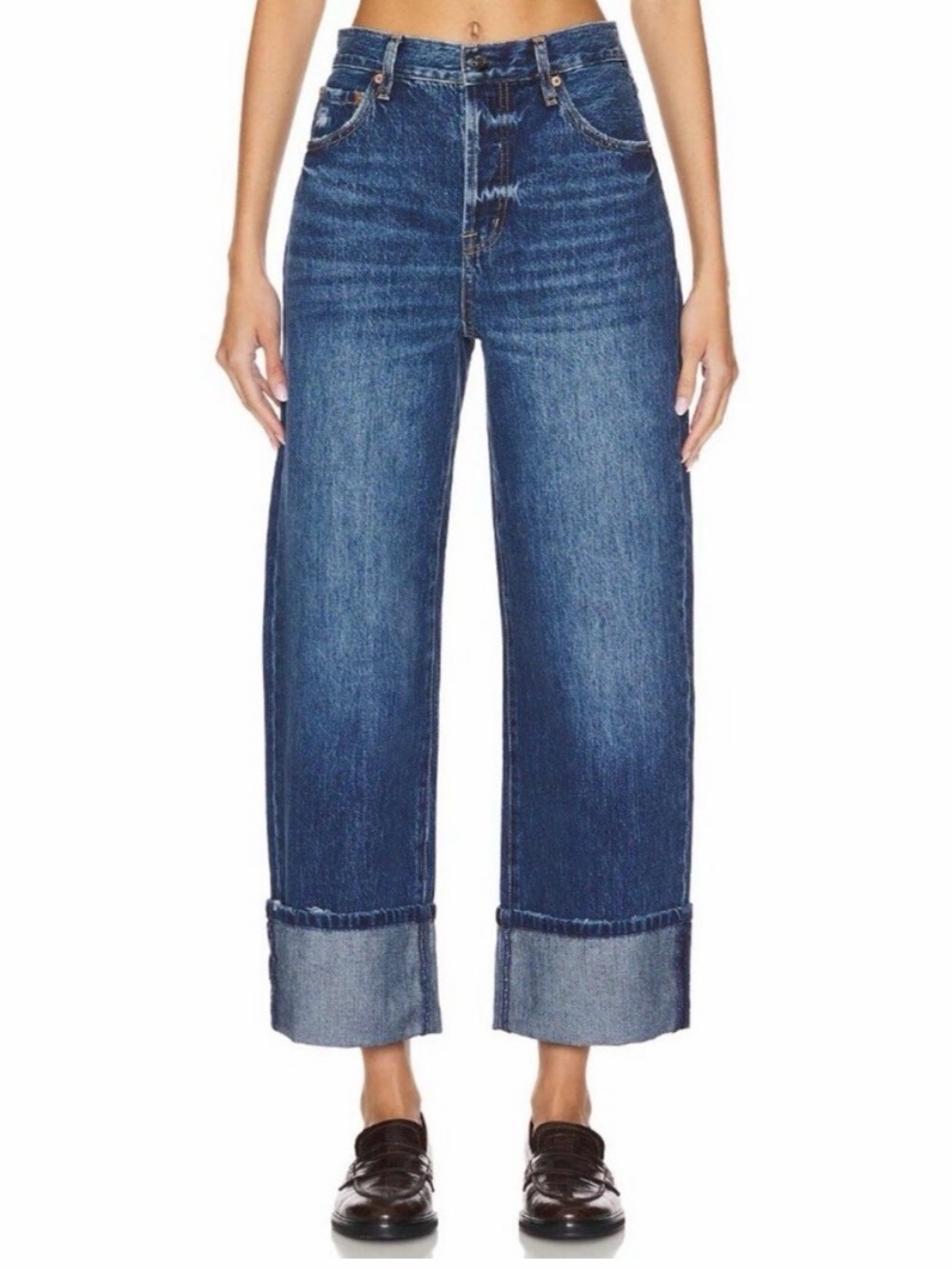 Pistola Ryder High Rise Cuffed Straight Jeans Women's 25 Rigid Fulton Wash